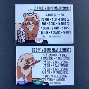 Ferret Measuring Chart Magnet Set Handmade Decor